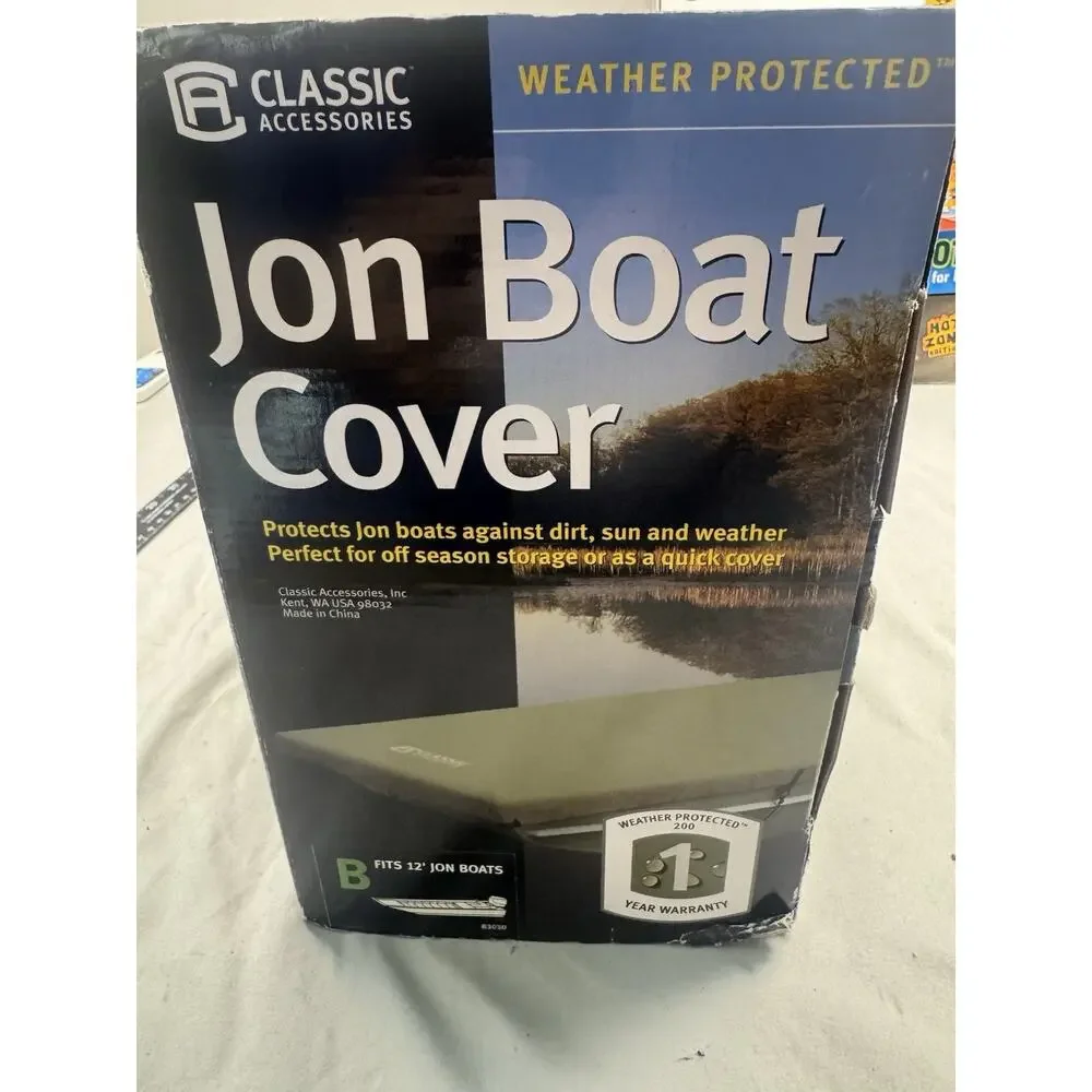 Classic Accessories Jon Boat Cover 12 Ft Size B Weather Protected NIB